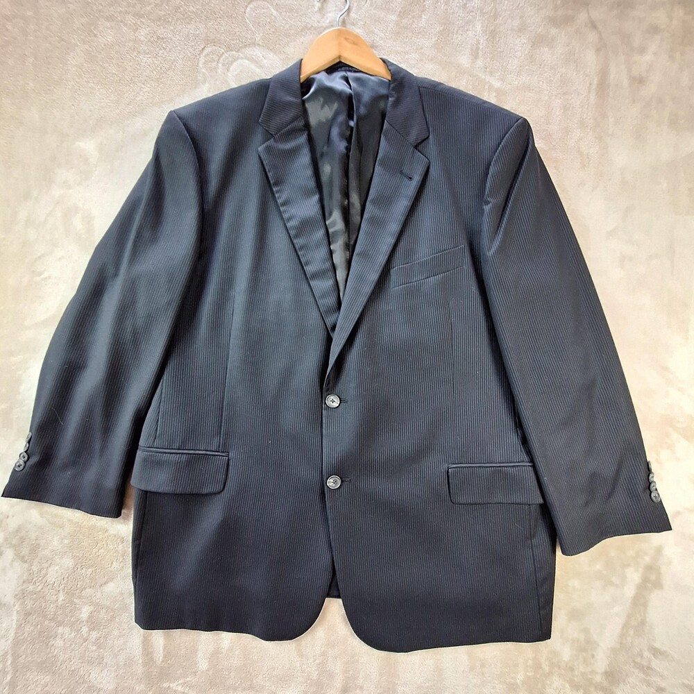 Joseph Abboud Blazer Mens 48R Pinstripe Wool Super 120s Made USA Double Vent